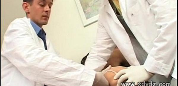  Pretty And Innocent Brunette Receives Best Ever Breast Exam From Horny Doctors